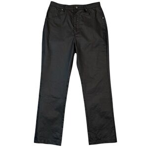 NWT Steve Madden Faux Leather Black Pants Size 24 Straight Leg High Rise